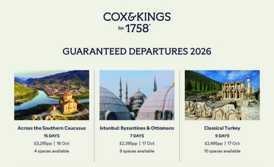 Cox and Kings 2026 Departure Offers